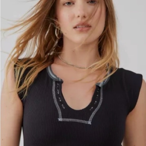 Urban Outfitters Tops - Black Sleeveless Top with Gray Trim